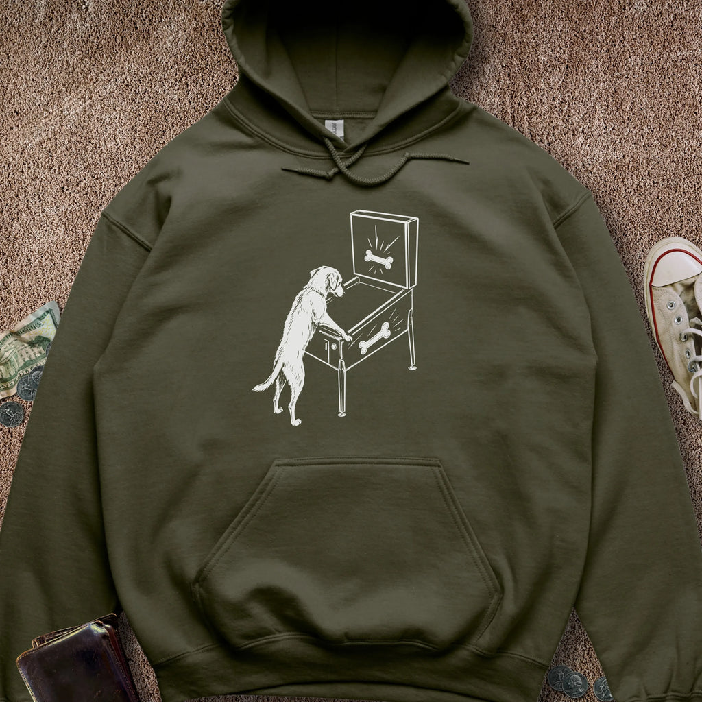 Printify Hoodie Military Green / S Pinball Dog Hoodie