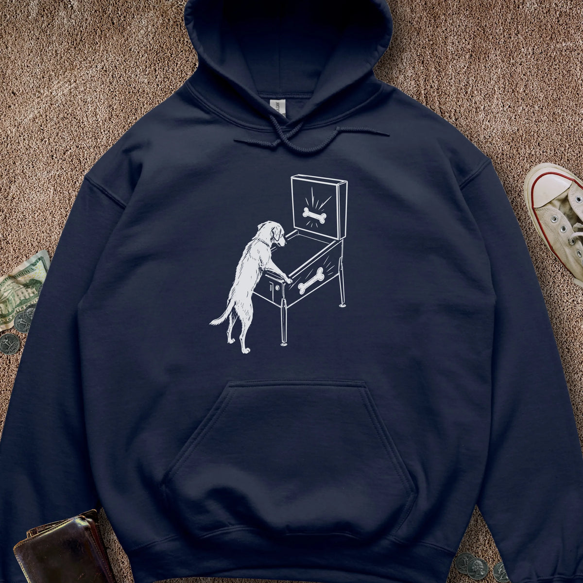 Printify Hoodie Navy / S Pinball Dog Hoodie
