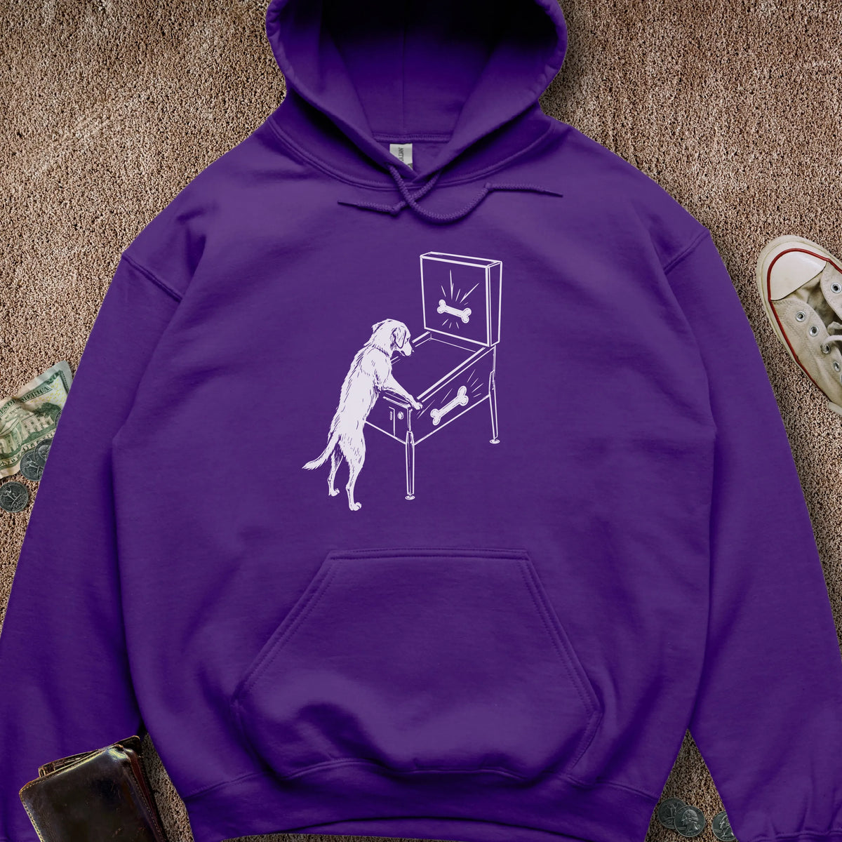 Printify Hoodie Purple / S Pinball Dog Hoodie