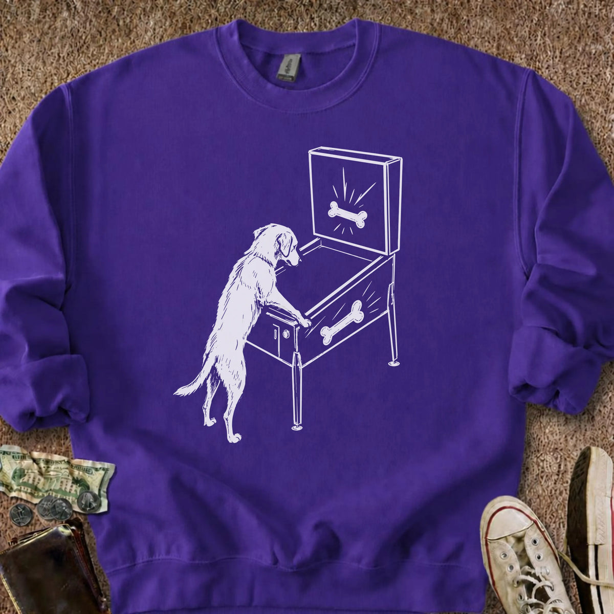 Printify Sweatshirt S / Purple Pinball Dog Sweatshirt