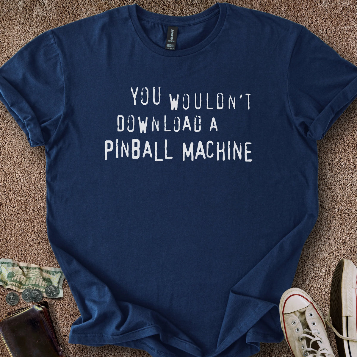 Printify T-Shirt Navy / S Pinball Download T-Shirt