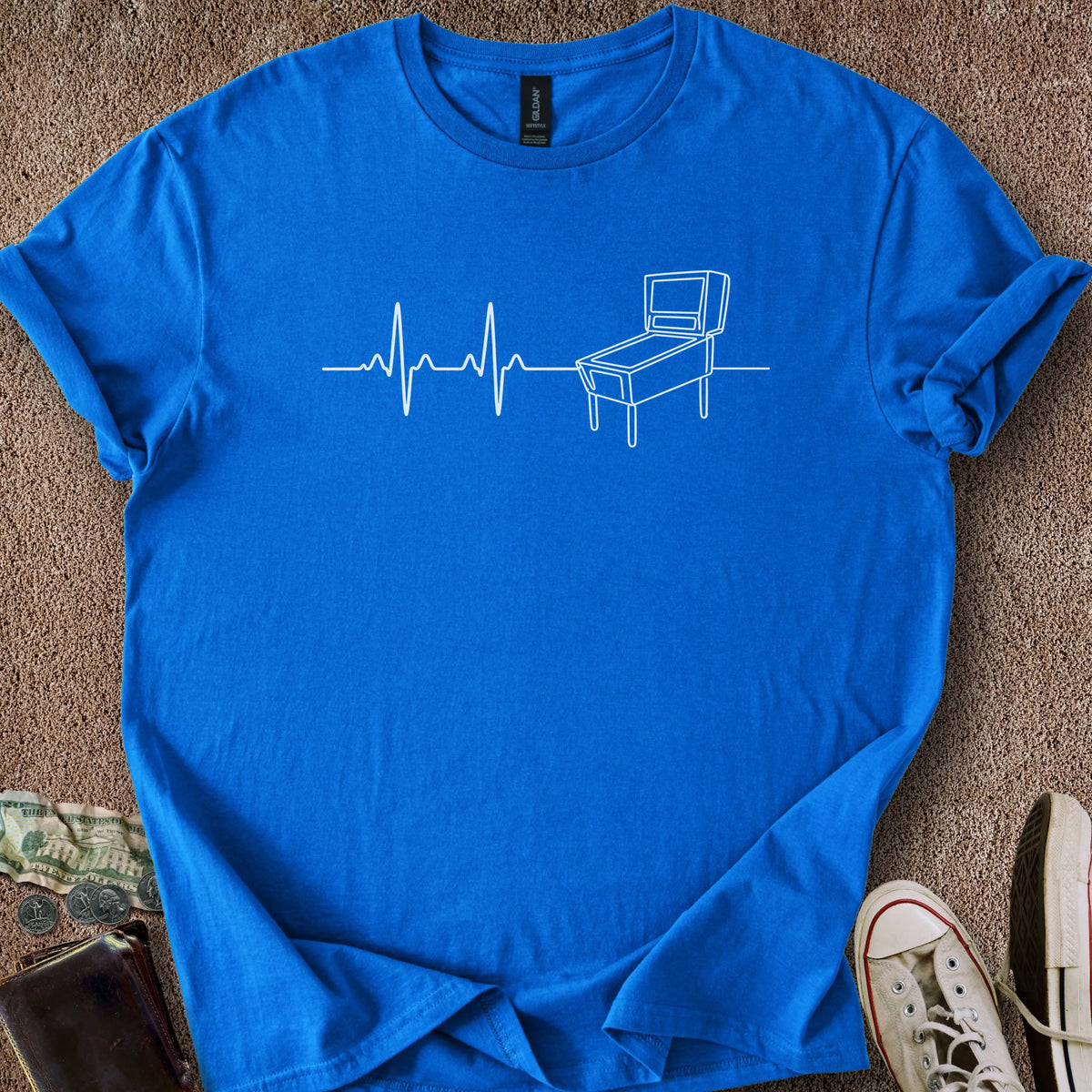 Printify T-Shirt Royal / S Pinball EKG T-Shirt