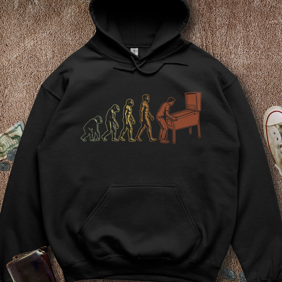 Printify Hoodie Black / S Pinball Evolution Hoodie