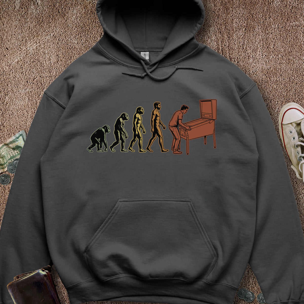 Printify Hoodie Charcoal / S Pinball Evolution Hoodie
