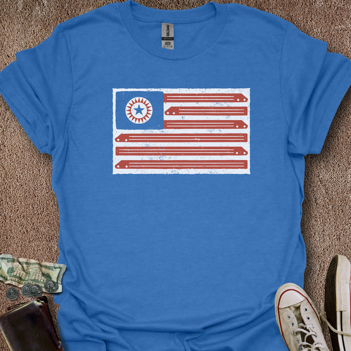 Printify T-Shirt Heather Royal / S Pinball Flag T-Shirt