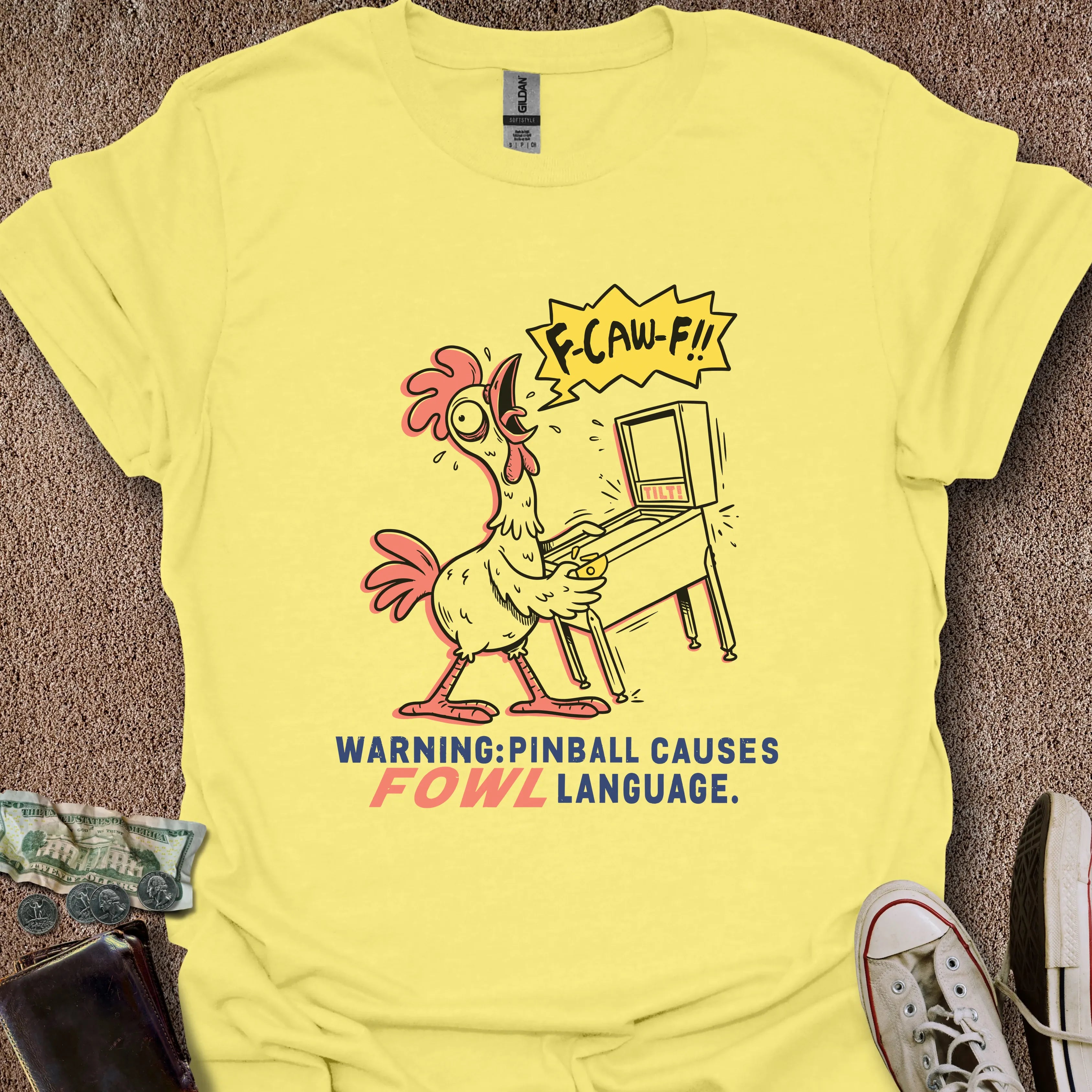 Printify T-Shirt Cornsilk / S Pinball Fowl Language T-Shirt