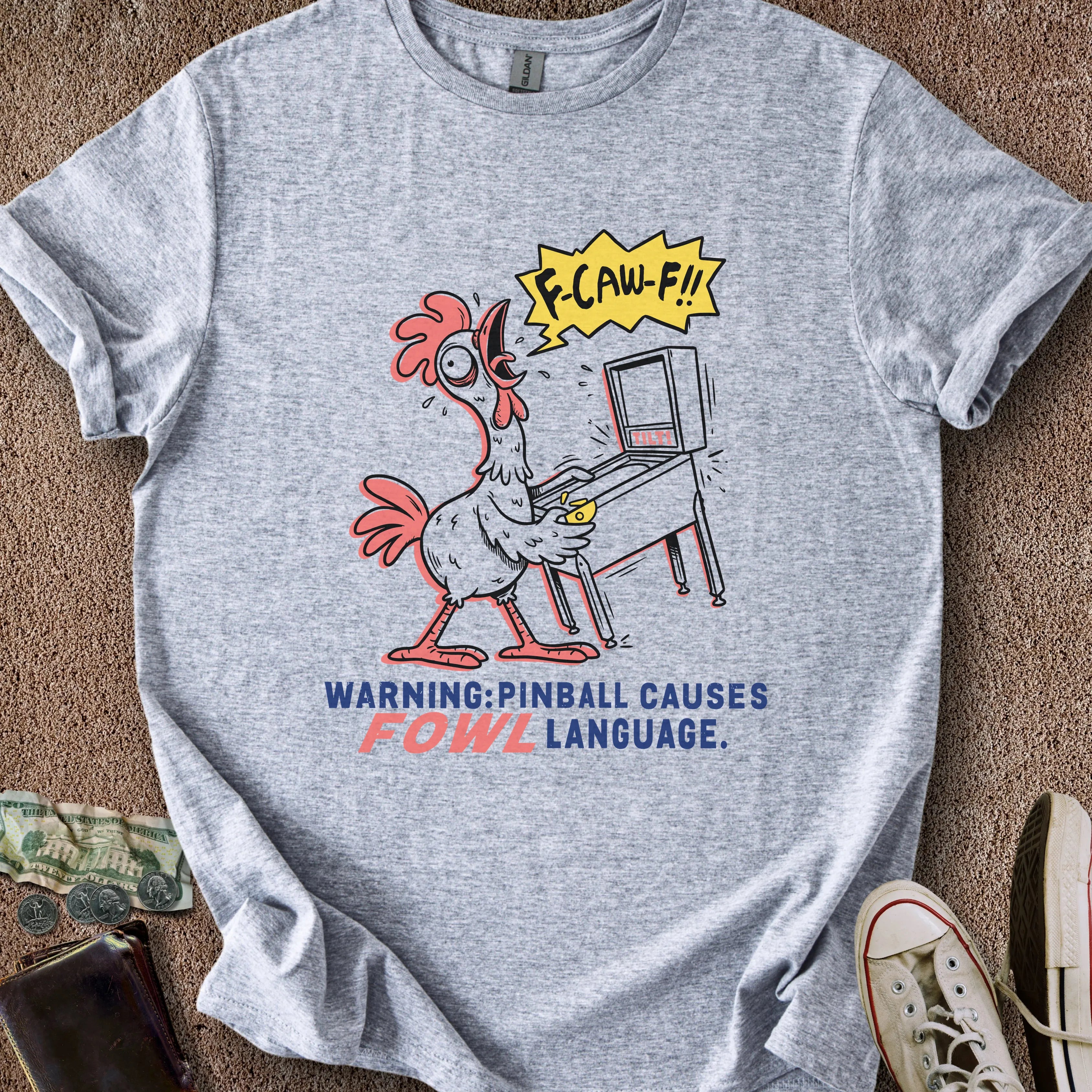 Printify T-Shirt Sport Grey / S Pinball Fowl Language T-Shirt