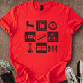 Printify T-Shirt Red / S Pinball Grid T-Shirt