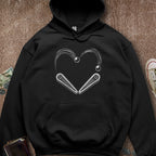 Printify Hoodie Black / S Pinball Heart Hoodie