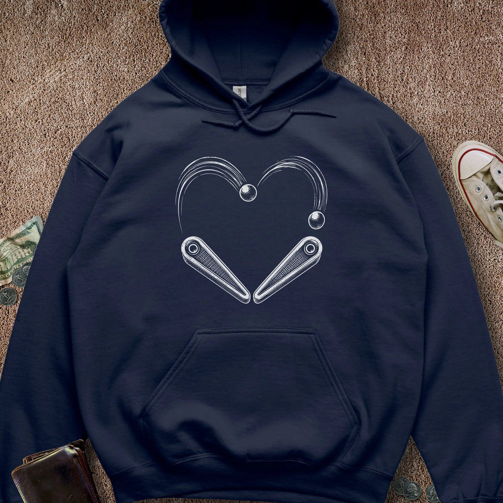 Printify Hoodie Navy / S Pinball Heart Hoodie