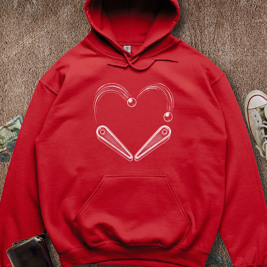 Printify Hoodie Red / S Pinball Heart Hoodie