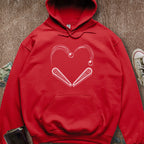 Printify Hoodie Red / S Pinball Heart Hoodie
