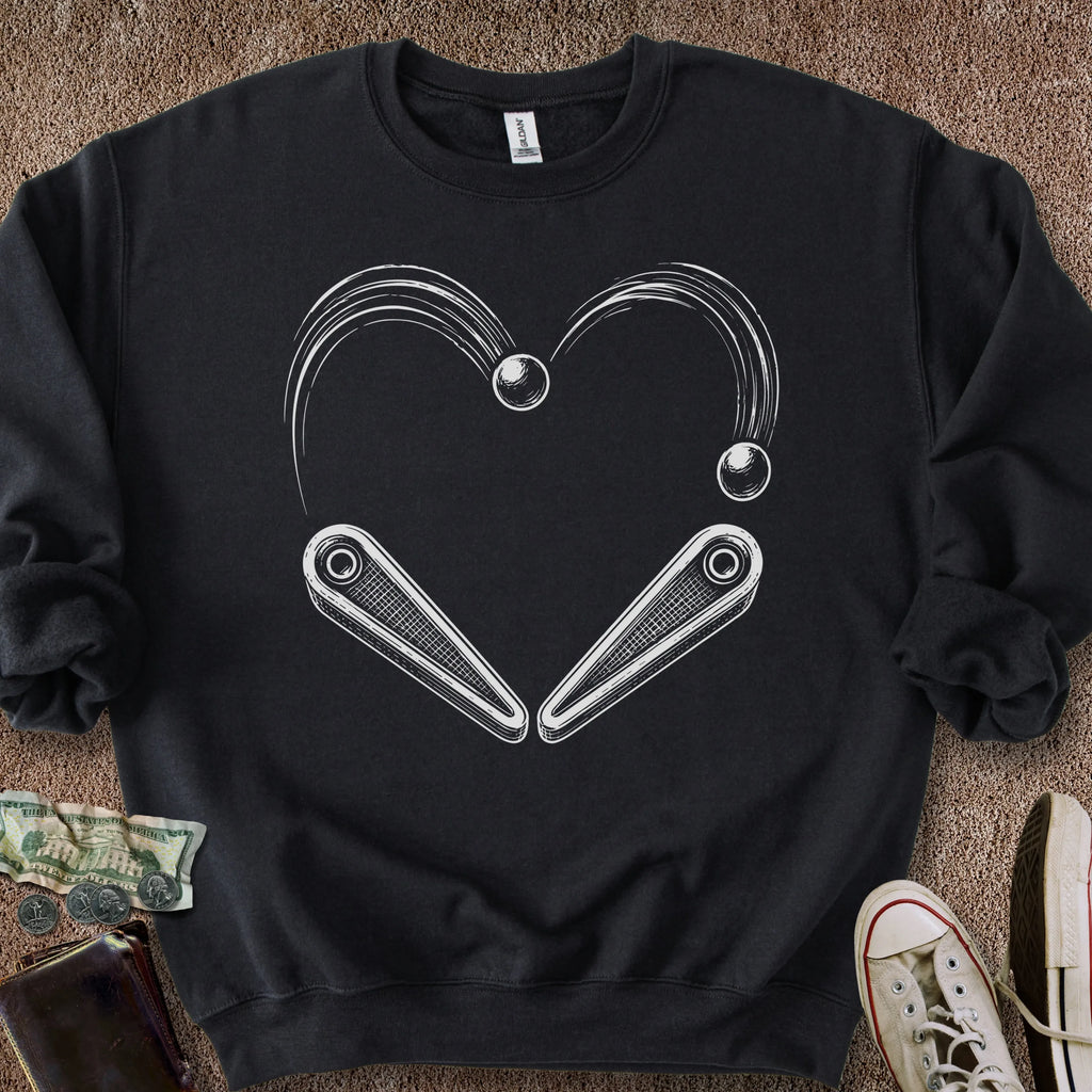 Printify Sweatshirt S / Black Pinball Heart Sweatshirt