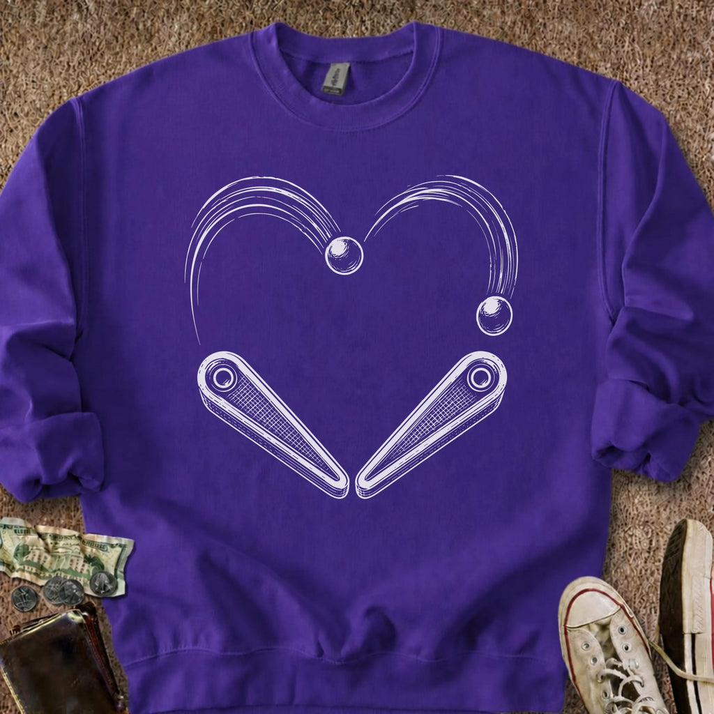 Printify Sweatshirt S / Purple Pinball Heart Sweatshirt