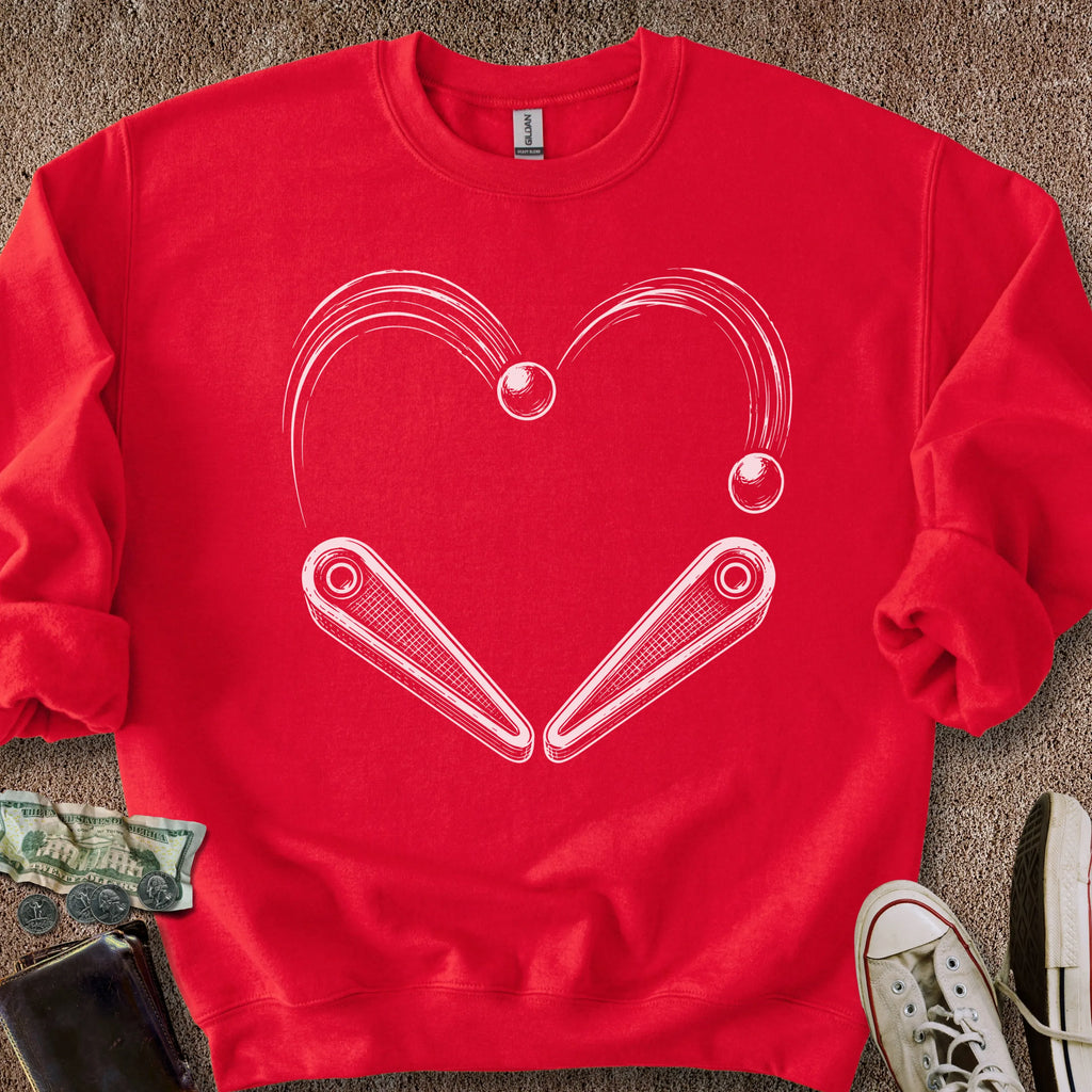 Printify Sweatshirt S / Red Pinball Heart Sweatshirt