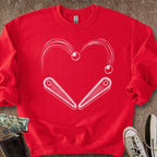 Printify Sweatshirt S / Red Pinball Heart Sweatshirt