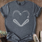 Printify T-Shirt Dark Heather / S Pinball Heart T-Shirt