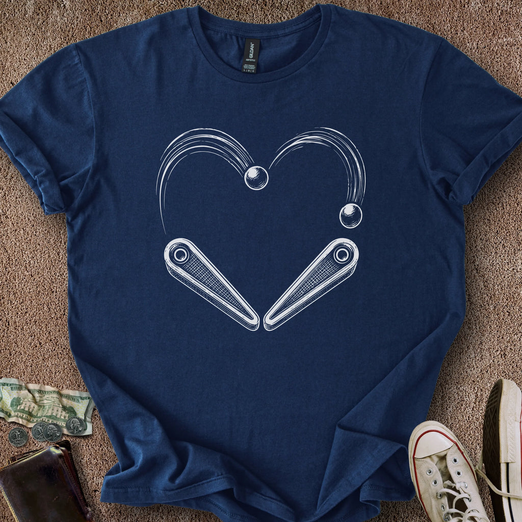 Printify T-Shirt Navy / S Pinball Heart T-Shirt