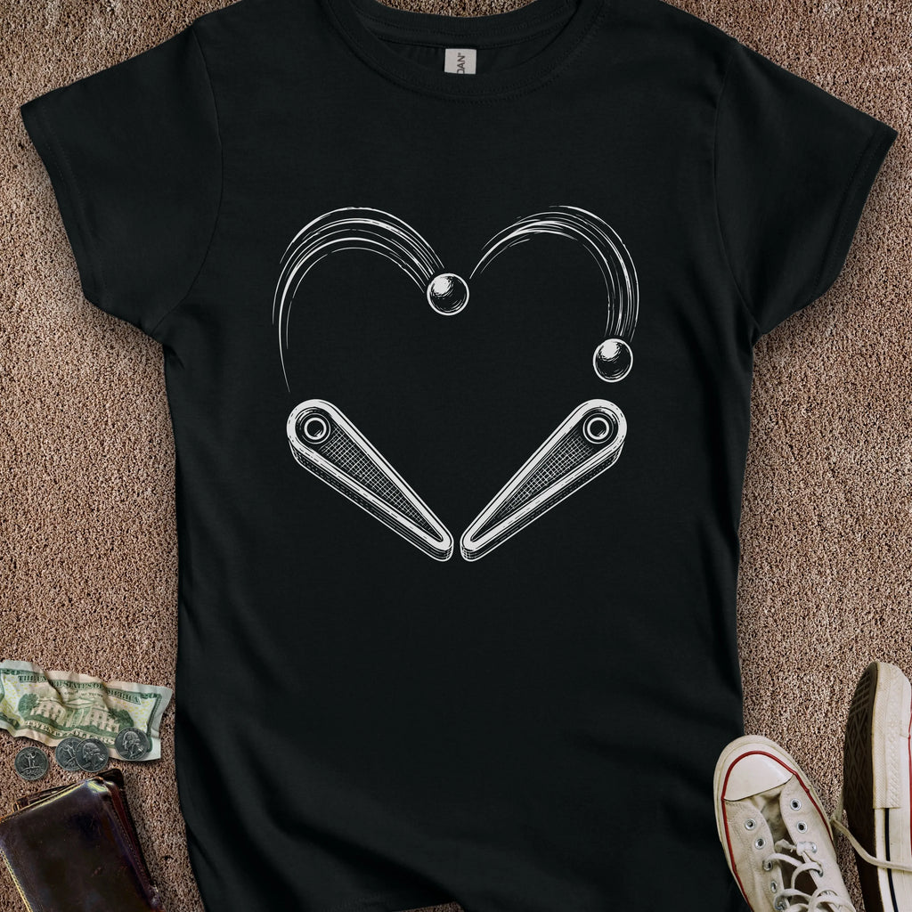 Printify T-Shirt S / Black Pinball Heart Women's T-Shirt