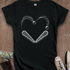 Printify T-Shirt S / Black Pinball Heart Women's T-Shirt