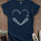 Printify T-Shirt S / Navy Pinball Heart Women's T-Shirt