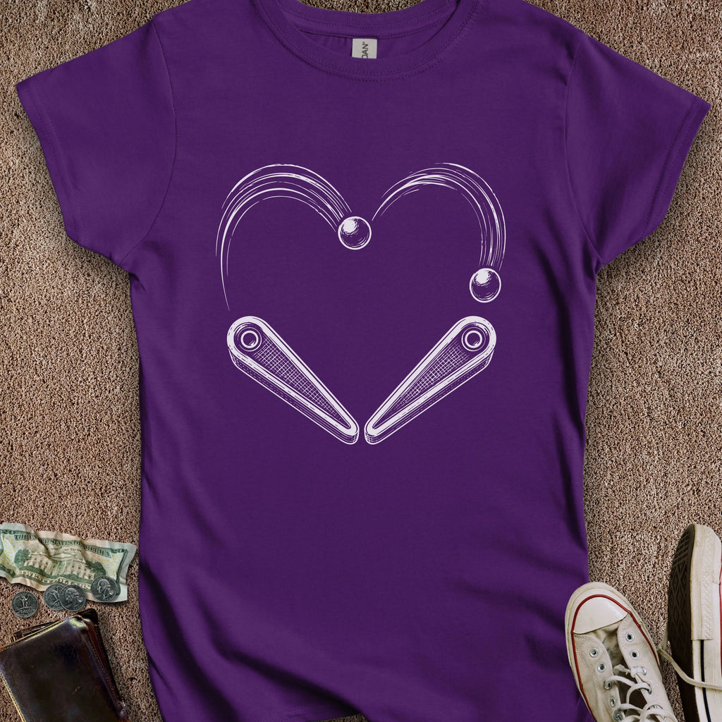 Printify T-Shirt S / Purple Pinball Heart Women's T-Shirt