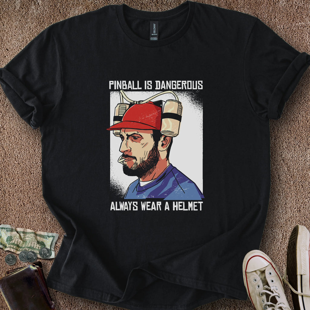 Printify T-Shirt Black / S Pinball Helmet T-Shirt