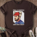 Printify T-Shirt Dark Chocolate / S Pinball Helmet T-Shirt