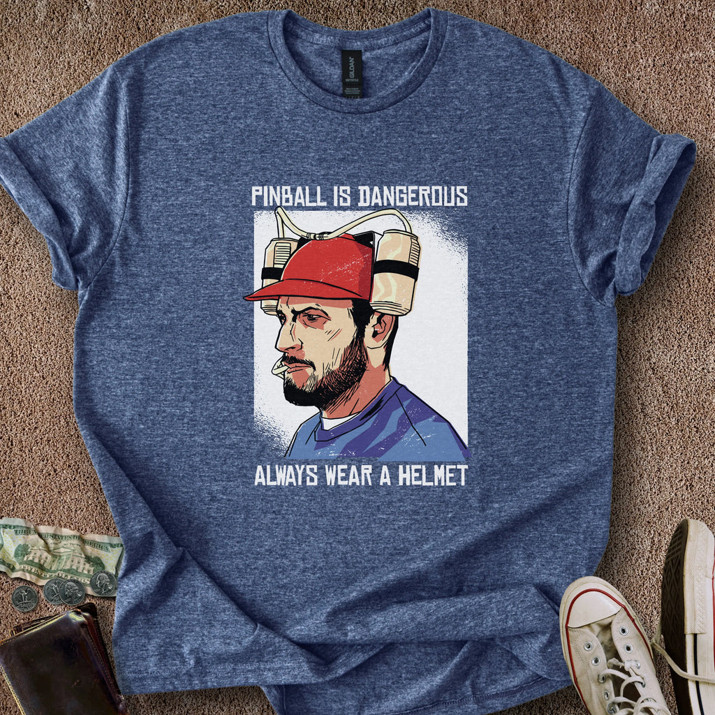 Printify T-Shirt Heather Navy / S Pinball Helmet T-Shirt