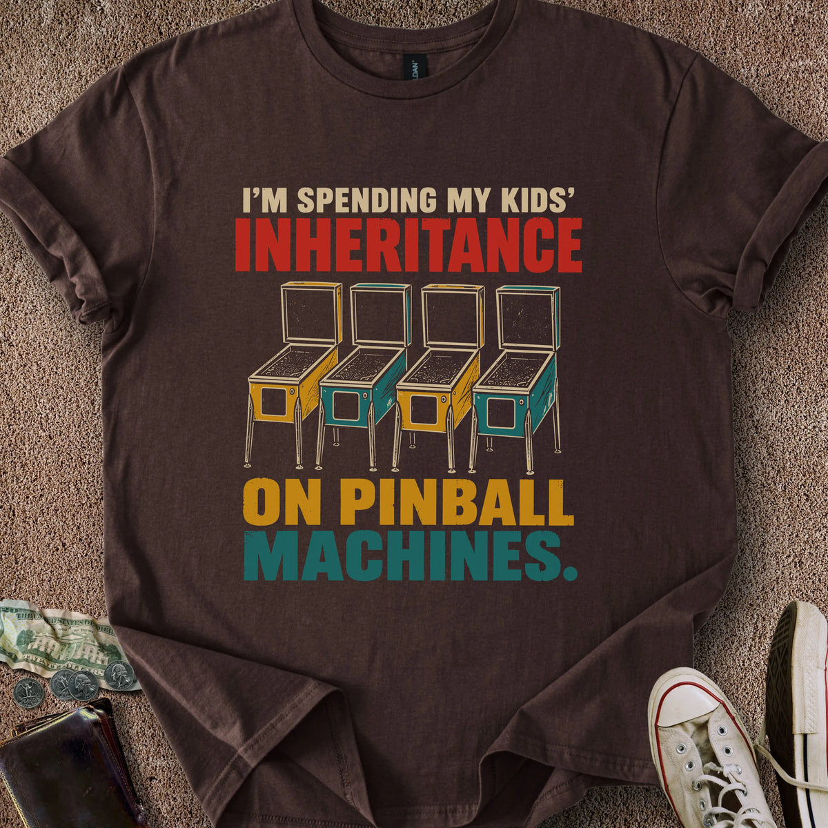 Printify T-Shirt Dark Chocolate / S Pinball Inheritance T-Shirt
