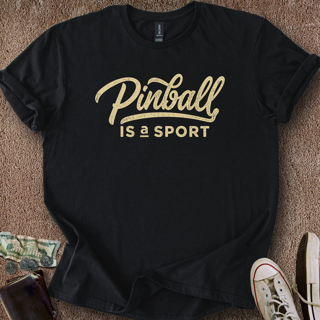 Printify T-Shirt Black / S Pinball is a Sport T-Shirt
