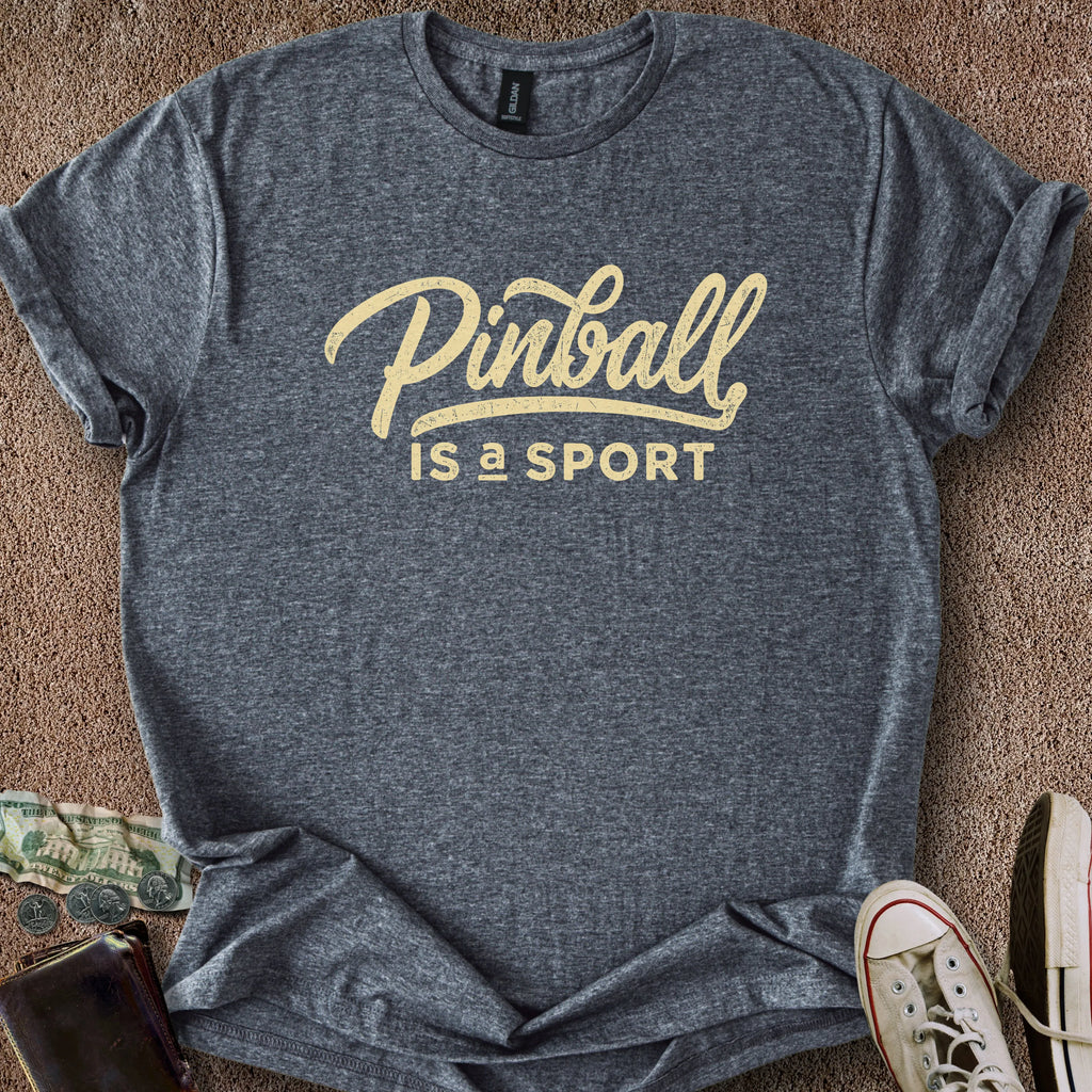 Printify T-Shirt Dark Heather / S Pinball is a Sport T-Shirt