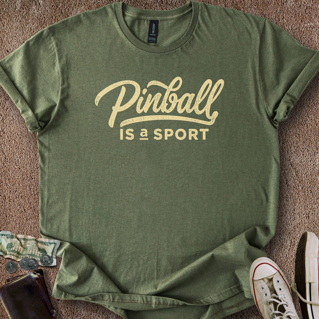 Printify T-Shirt Military Green / S Pinball is a Sport T-Shirt