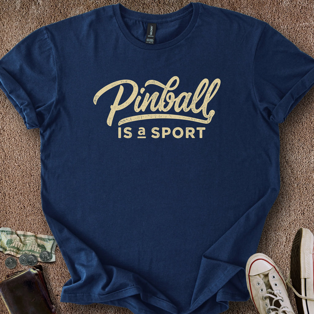 Printify T-Shirt Navy / S Pinball is a Sport T-Shirt