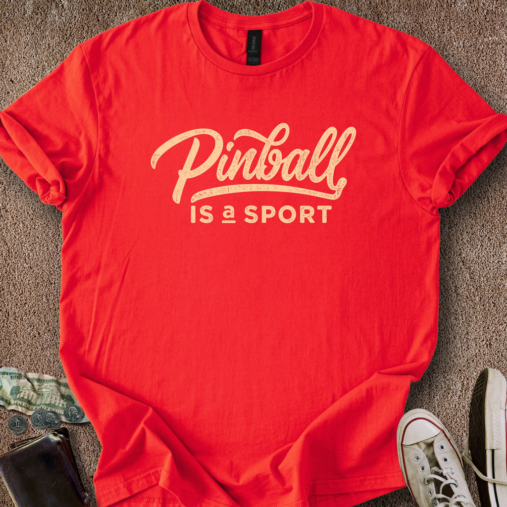 Printify T-Shirt Red / S Pinball is a Sport T-Shirt
