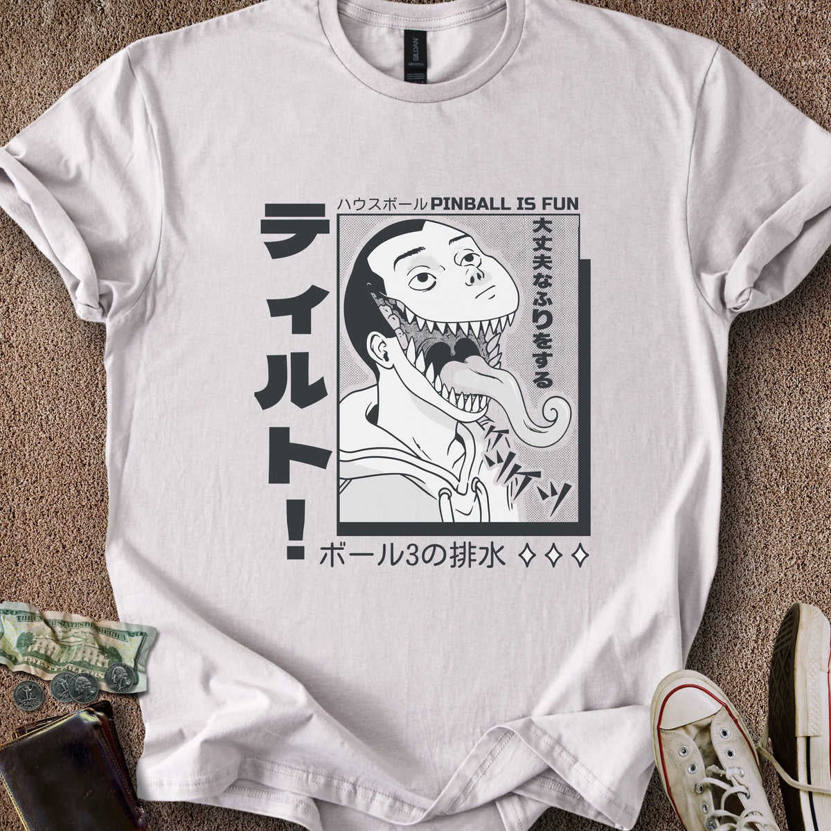 Printify T-Shirt Ice Grey / M Pinball is "Fun" T-Shirt
