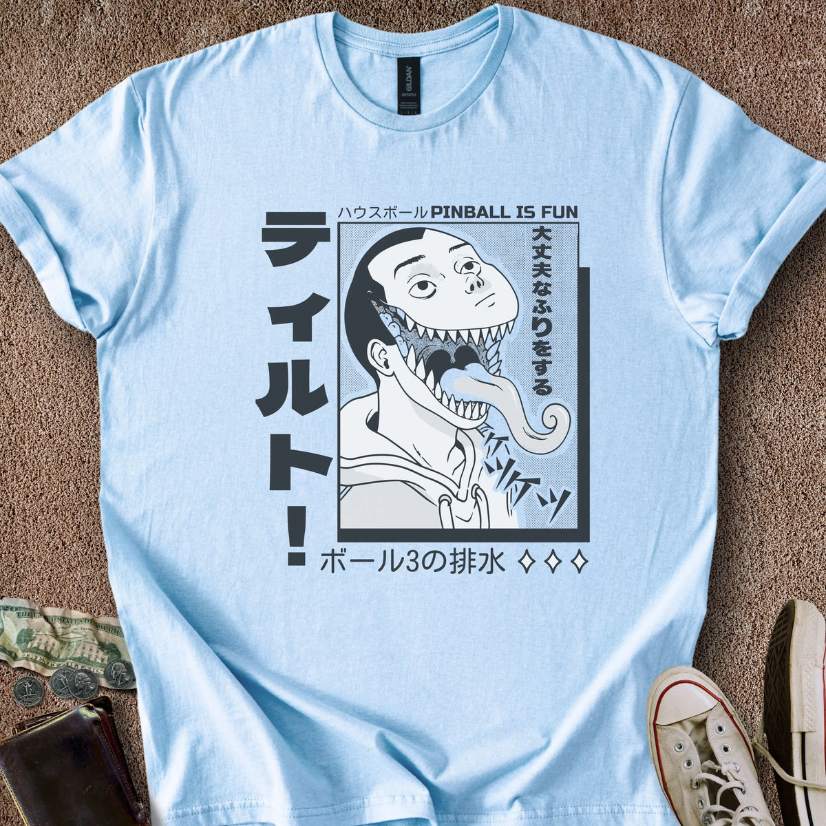 Printify T-Shirt Light Blue / M Pinball is "Fun" T-Shirt