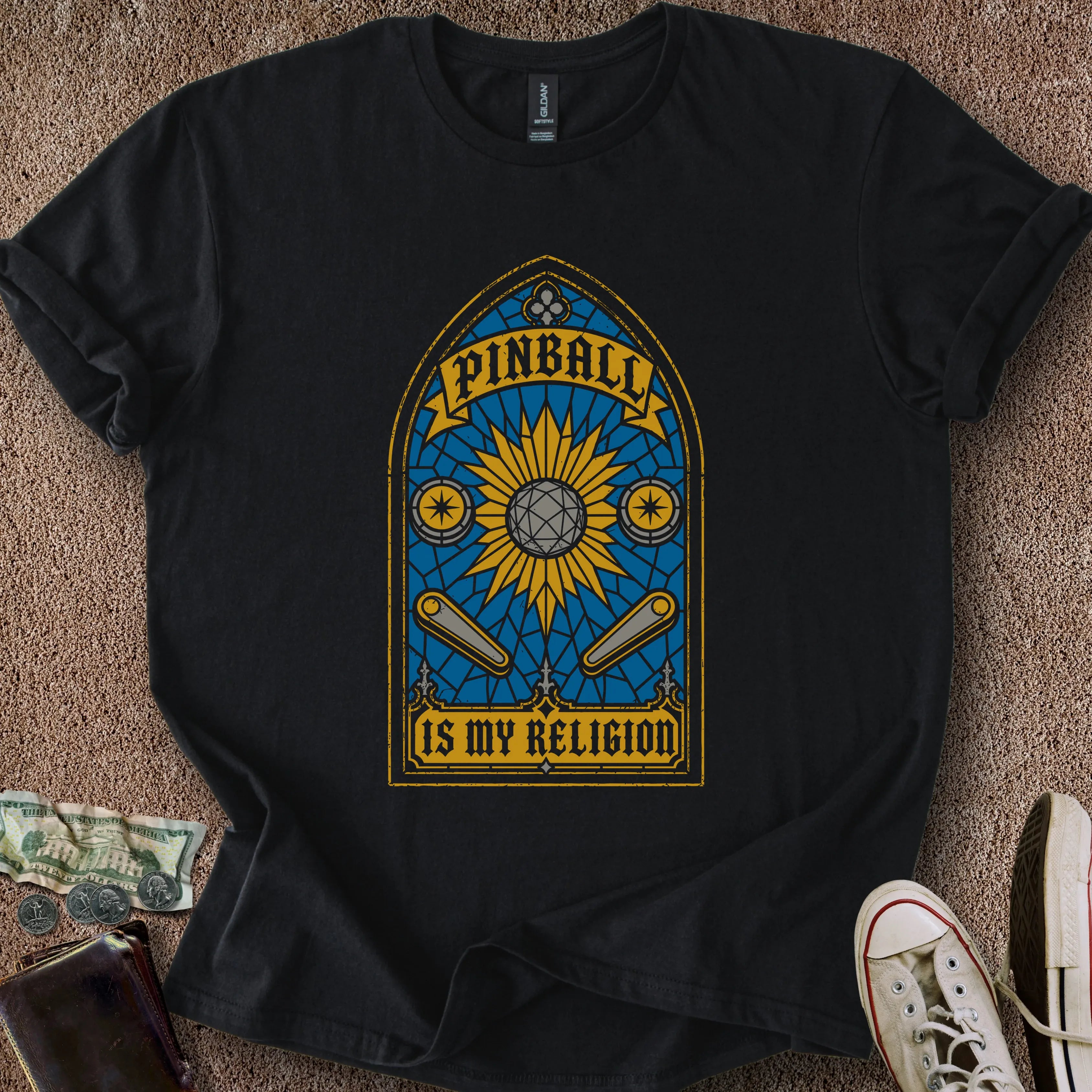 Printify T-Shirt Black / S Pinball Is My Religion T-Shirt