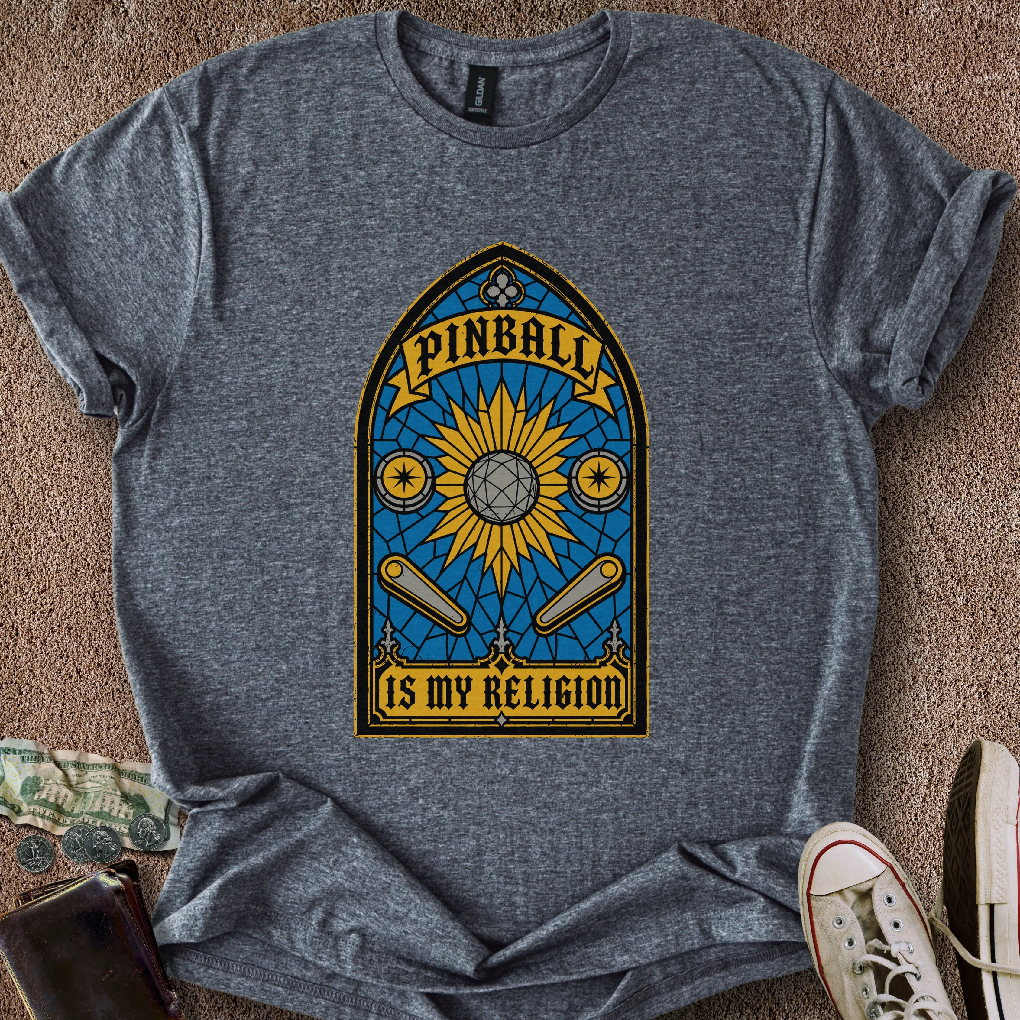 Printify T-Shirt Dark Heather / S Pinball Is My Religion T-Shirt