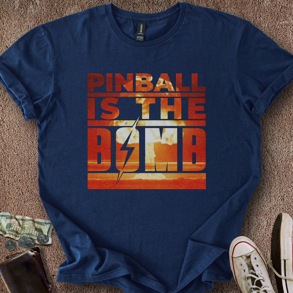 Printify T-Shirt Navy / S Pinball is the Bomb T-Shirt