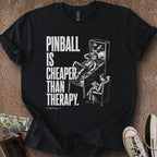 Printify T-Shirt Black / S Pinball is Therapy T-Shirt