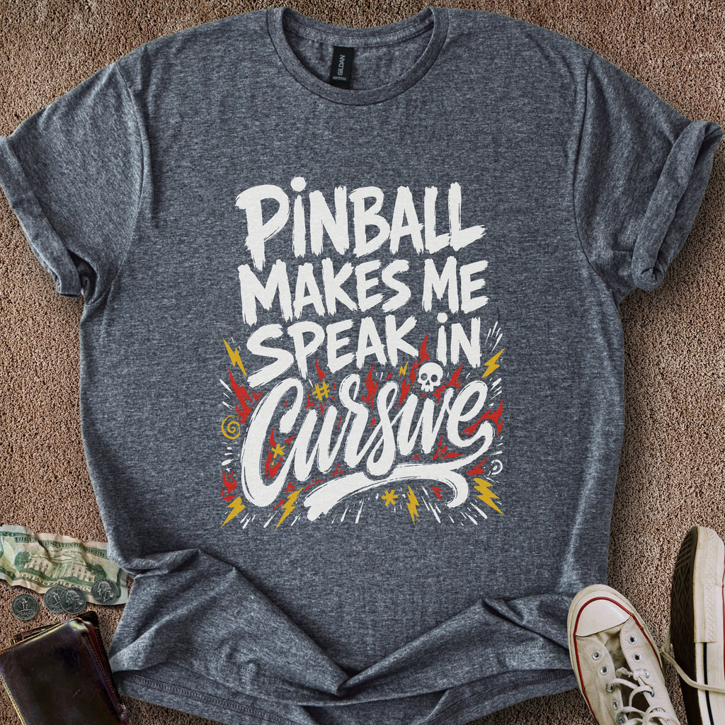 Printify T-Shirt Dark Heather / S Pinball Makes Me Curse T-Shirt