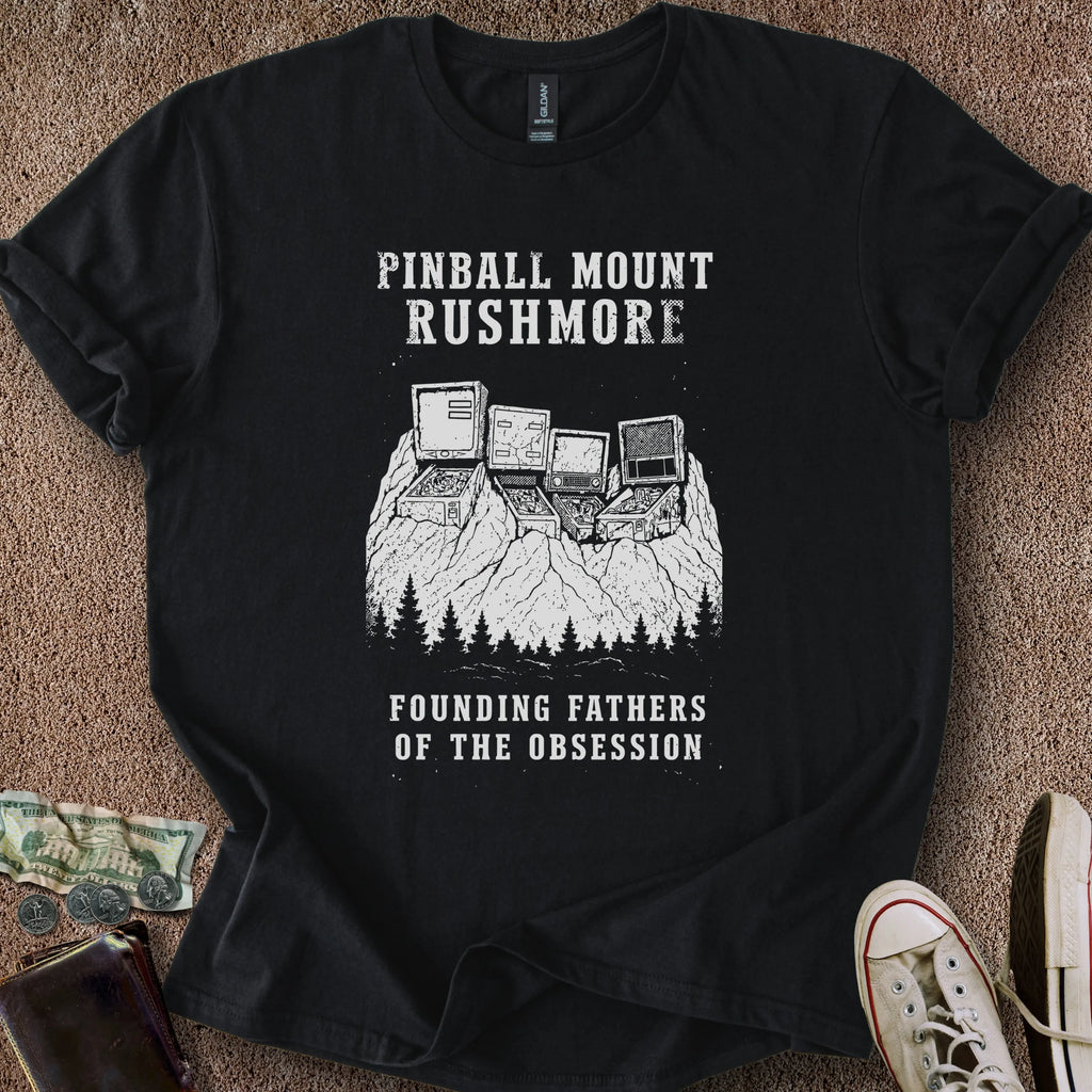 Printify T-Shirt Black / S Pinball Mount Rushmore T-Shirt