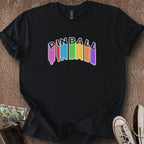 Printify T-Shirt Black / S Pinball Rainbow T-Shirt