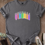 Printify T-Shirt Charcoal / S Pinball Rainbow T-Shirt
