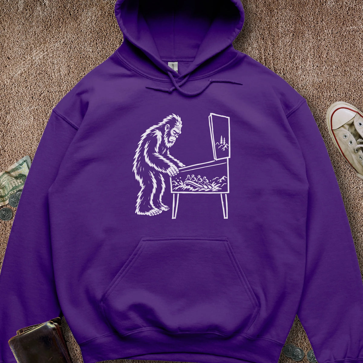 Printify Hoodie Purple / S Pinball Sasquatch Hoodie