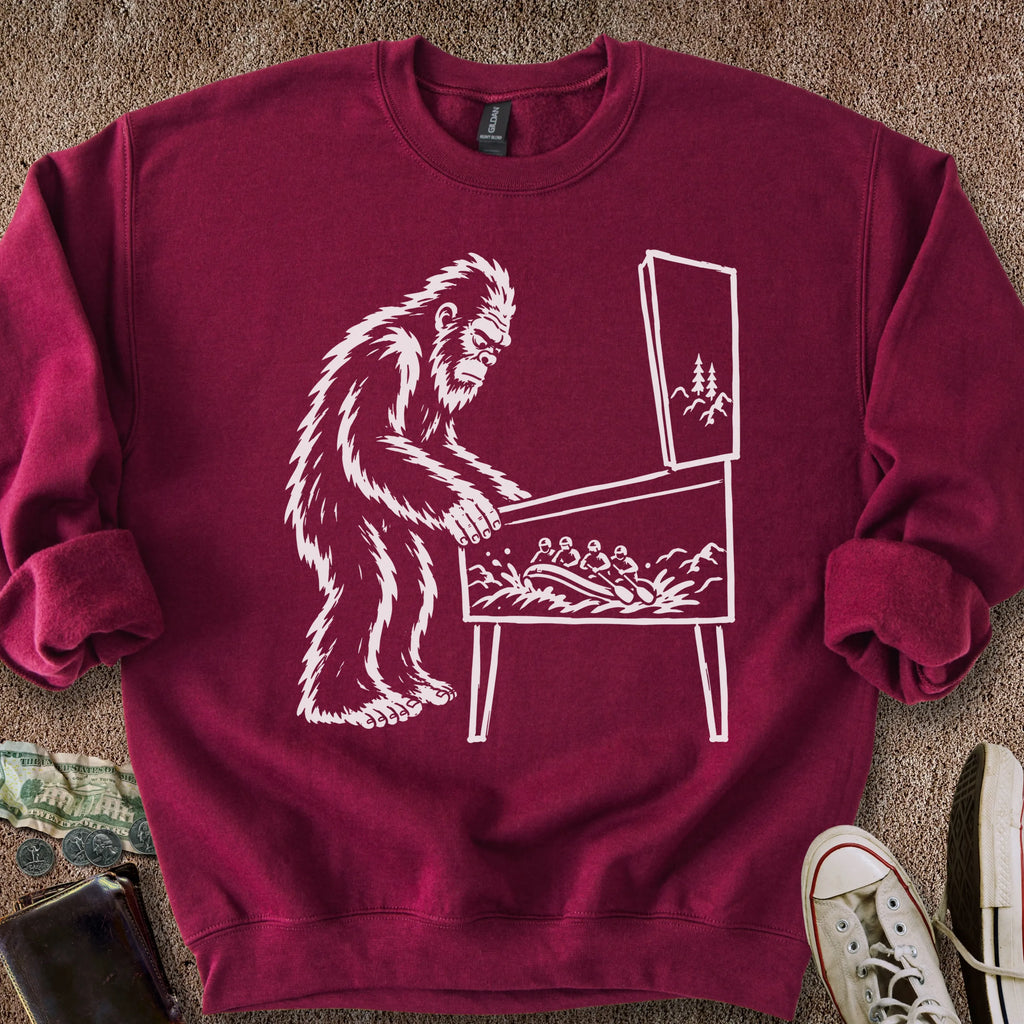 Printify Sweatshirt S / Maroon Pinball Sasquatch Sweatshirt