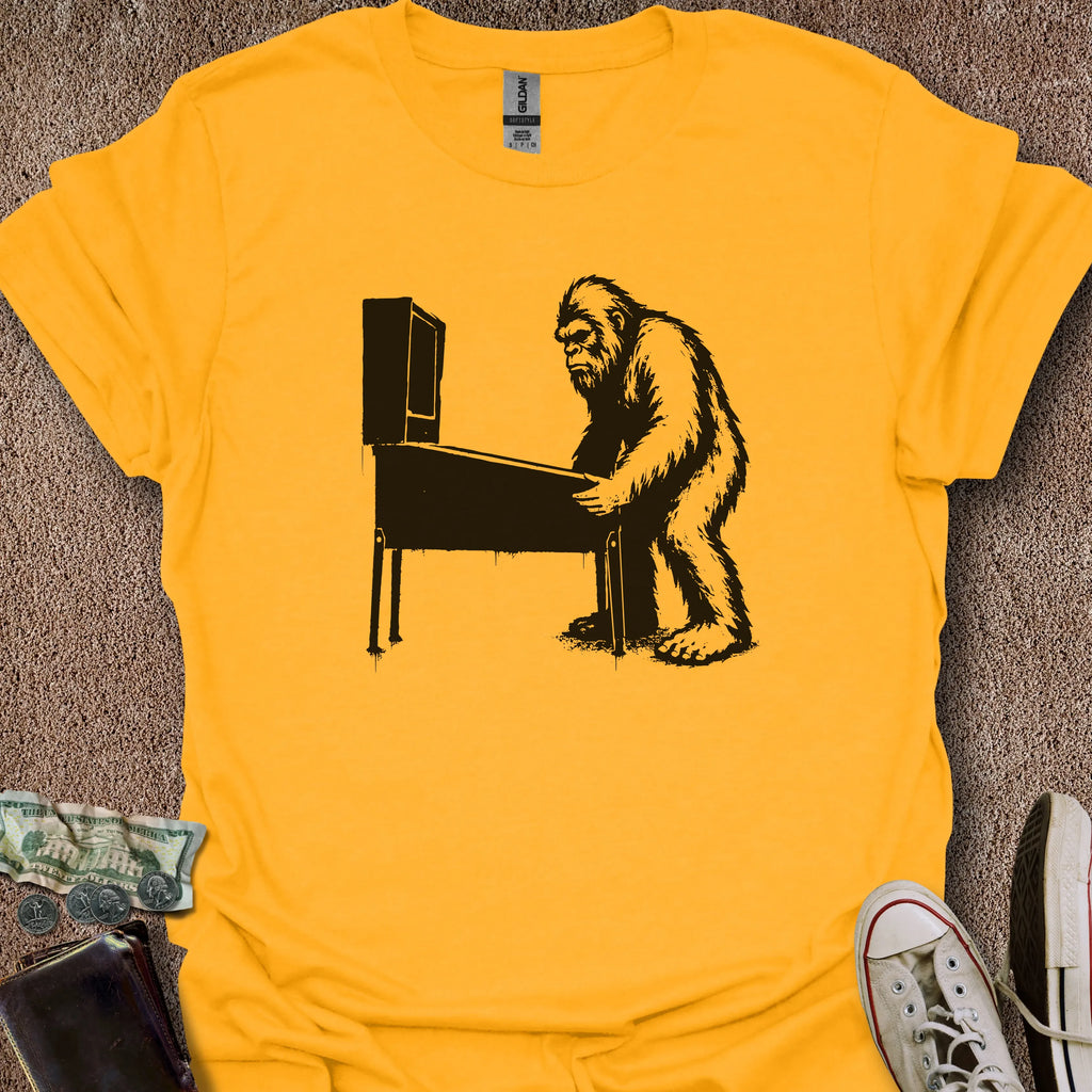 Printify T-Shirt Gold / S Pinball Sasquatch T-Shirt