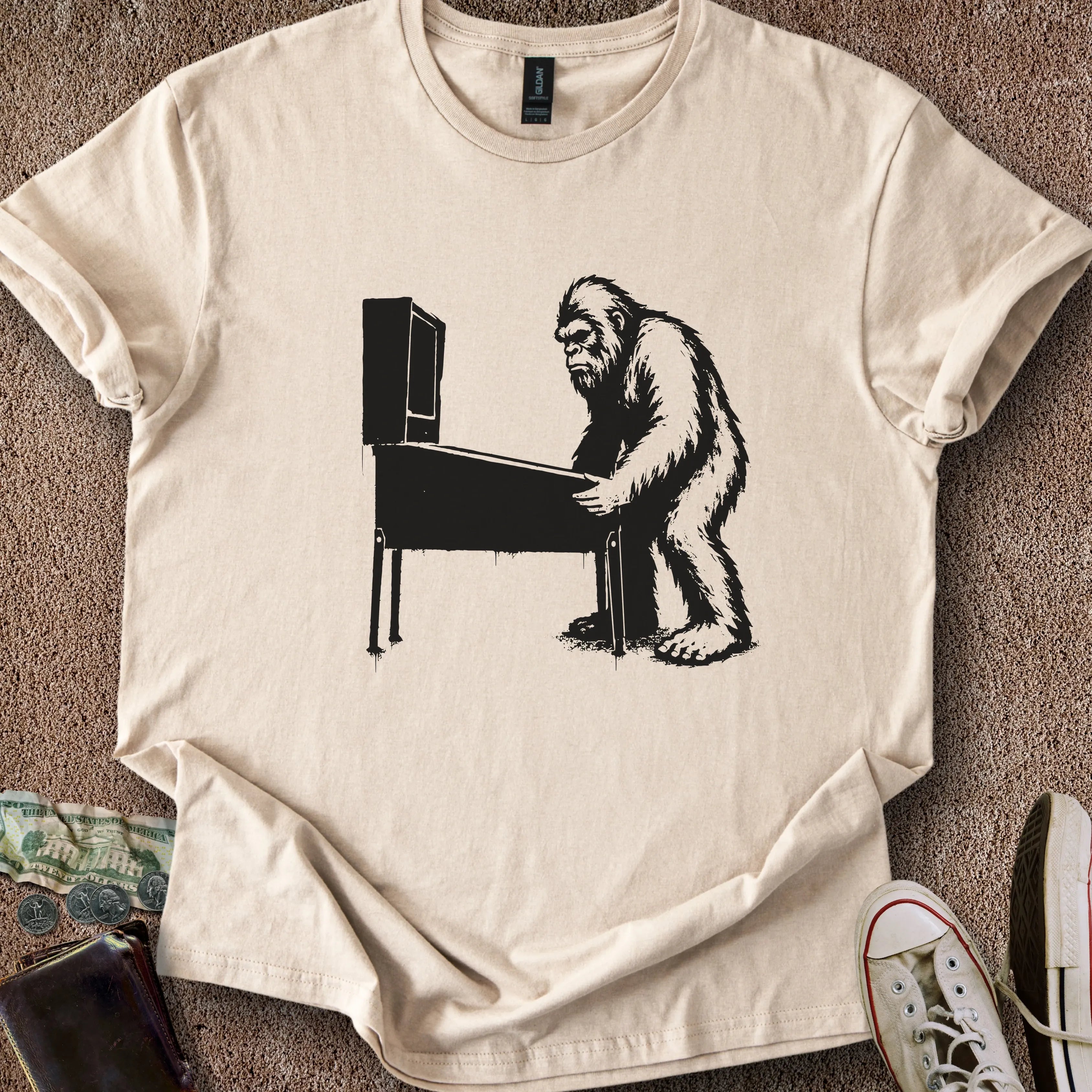 Printify T-Shirt Sand / S Pinball Sasquatch T-Shirt