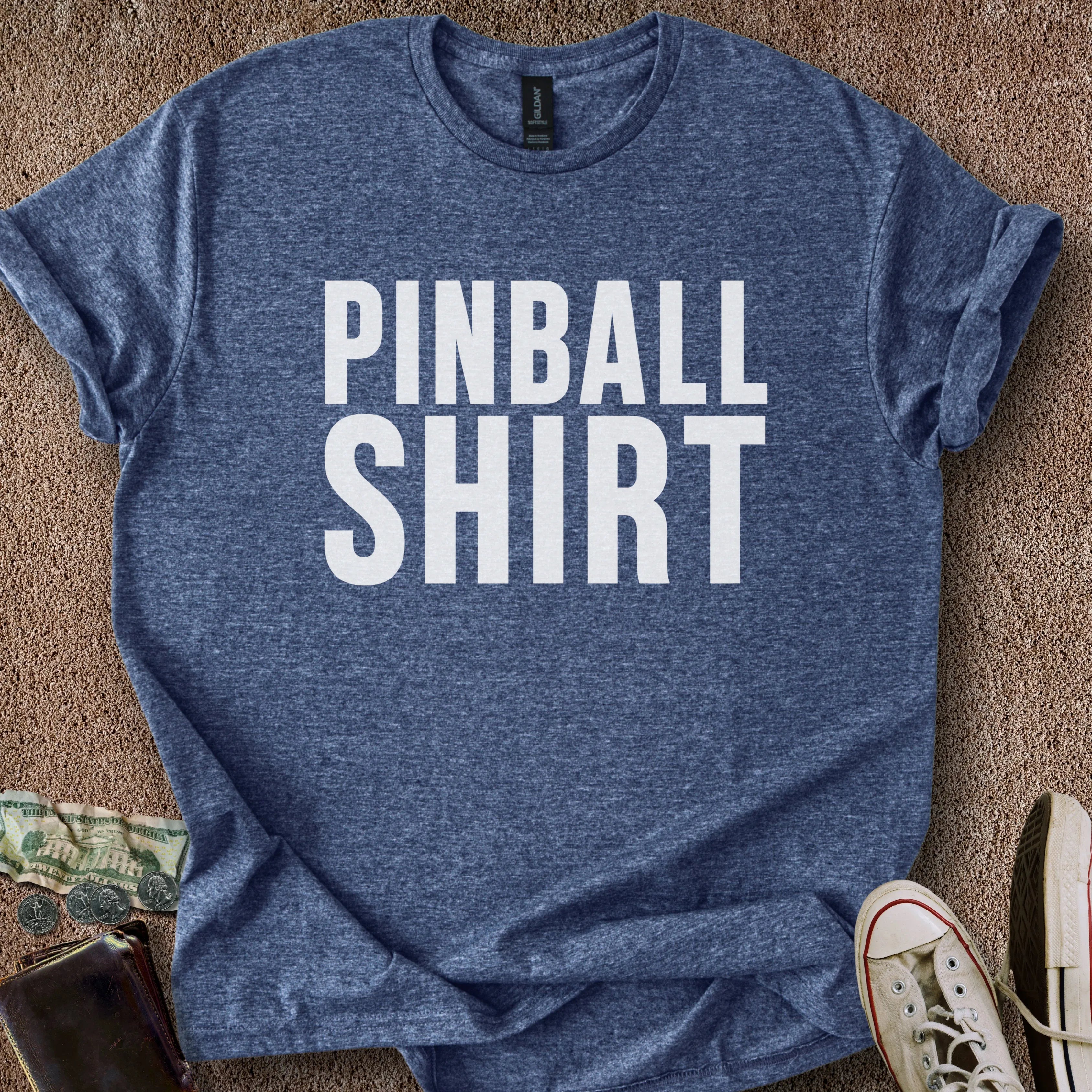 Printify T-Shirt Heather Navy / S Pinball Shirt T-Shirt